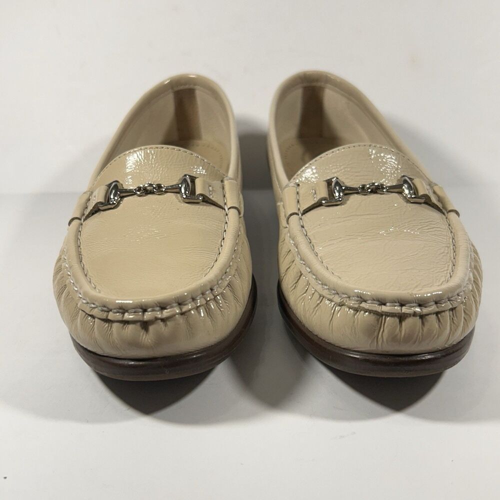 SAS Horse Bit Loafers Womens 7.5M Tripad Metro Comfort Slip On Leather Beige USA - Picture 2 of 12